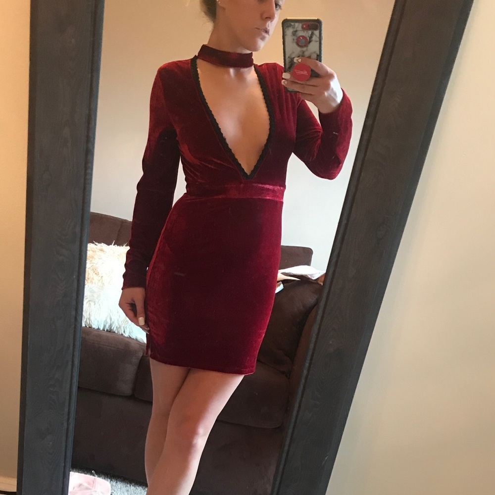 Brand New Red Suede Dress Size S
